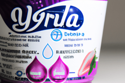 Envase de yogur morado con gotas y dibujo de chile, planteando si puede el yogur caducado de 7 dias ser peligroso para tu salud.