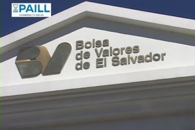 Letrero de la Bolsa de Valores de El Salvador con el distintivo pzhsmtiNB U