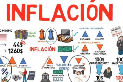 Infografía clara que es la inflacion y como afecta precios, salarios y el valor del dinero en distintos ejemplos