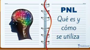 Cuaderno abierto con silueta cerebral iluminada y texto que explica que es la programacion neurolinguistica