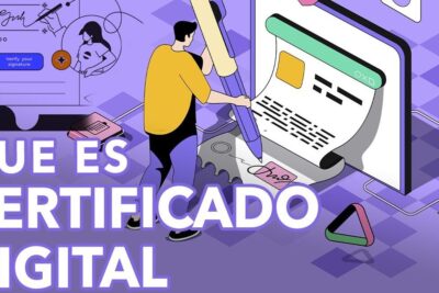 Ilustración de una persona firmando un documento digital que explica que es un certificado digital para empresas