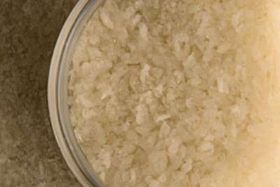 Bol de granos blancos similar a arroz desmenuzado que hacer con el arroz caducado es peligroso consumirlo