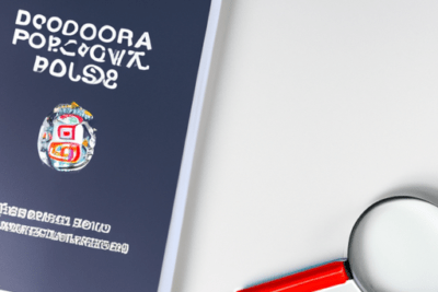 Imagen de pasaporte y lupa ilustrando que hacer cuando el pasaporte esta caducado