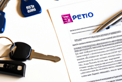 Llaves de coche, bolígrafo y un formulario sobre la mesa que muestran que hacer cuando te ha caducado el carnet de conducir.