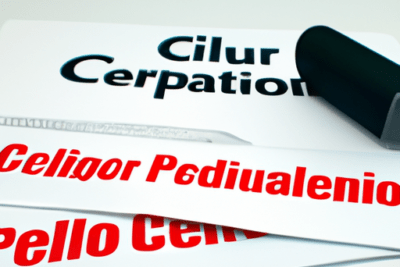 Sello de goma sobre tarjetas y papeles con texto en rojo y negro que ilustra que hacer si el certificado publico ha sido revocado o esta caducado