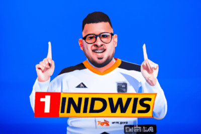 Presentador caricaturesco con gafas y camiseta blanca señalando hacia arriba sobre fondo azul y un rótulo amarillo y rojo, Guía visual: que hacer si tienes la itv caducada hace 2 dias — consejos prácticos desde la pantalla