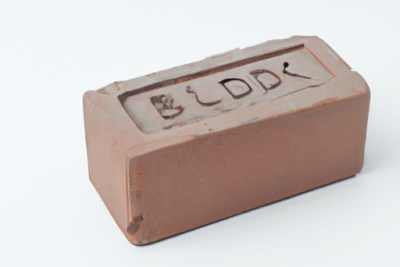 Ladrillo de barro aislado sobre fondo blanco, imagen conceptual para que hacer si tienes un brick de caldo caducado