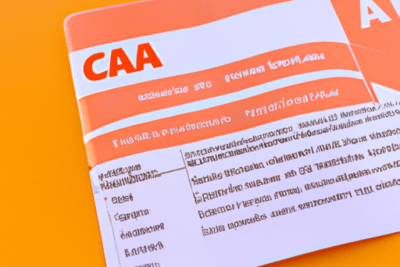 Tarjeta de conductor naranja con la letra A y el logo CAA sobre fondo naranja — Guía visual: que hacer si tu carta de conducao esta caducada ha 2 anos y cómo renovar la licencia (Categoría A)