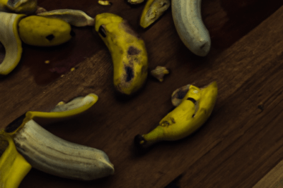 Plátanos pelados con manchas oscuras y áreas deterioradas que ilustran que pasa si comes comida caducada