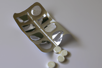Blíster abierto con pastillas sueltas que ilustra que pasa si tomo un medicamento caducado hace 6 meses.