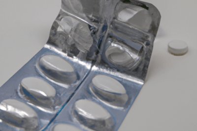 Blister parcialmente vacío y una pastilla suelta sobre fondo neutro que ilustra que pasa si un medicamento esta caducado.