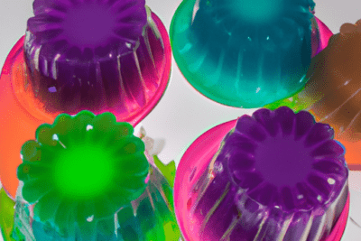Varias gelatinas coloridas en moldes mostrando motivos para preguntarse que pasa si una gelatina esta caducada