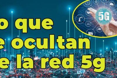 Imagen con texto grande y llamativo sobre que significa 5g todo lo que debes saber sobre la tecnologia del futuro, skyline urbano con nodos de conectividad y un icono 5G