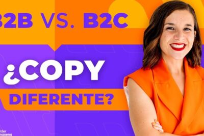 Banner colorido con mujer sonriente y texto B2B VS B2C que significa b2b descubre todo sobre esta importante sigla