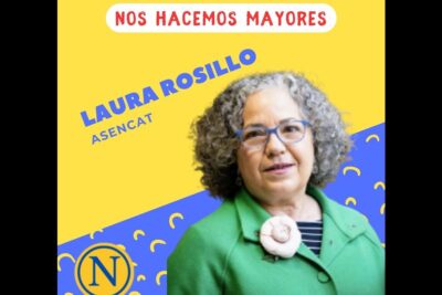 Mujer mayor con pelo rizado y gafas en un cartel colorido que significa inclusion descubre su importancia en la sociedad actual