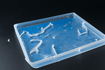 Bandeja con restos de resina endurecida que ilustra que sucede cuando la resina 3d caduca explicacion y consejos