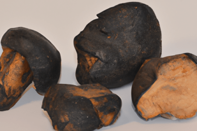 Objetos carbonizados con interior naranja que sugieren deterioro y que sucede si consumes olanzapina caducada