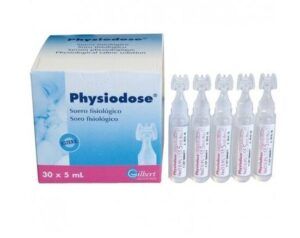 Caja y ampollas de suero fisiológico Physiodose que sucede si utilizas suero fisiologico caducado