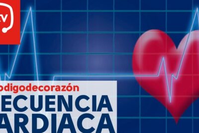 Gráfico de ritmo cardiaco 1 con línea de electrocardiograma sobre cuadrícula azul y corazón rojo