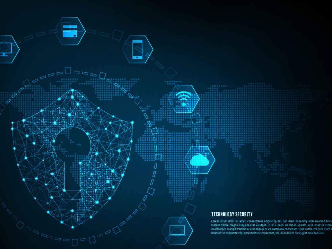 Sabes que es un proxy y como puede proteger tu privacidad en linea representado por un escudo digital con un ojo de cerradura, nodos de conexión y un mapa mundial punteado