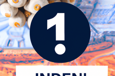 Icono con el número 1 y la palabra INDENI sobre fondo abstracto que ilustra sancion por itv caducada que debes saber.