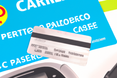 Se me ha caducado la tarjeta pass carrefour que debo hacer, tarjeta con banda magnética y terminal de pago mostrados juntos