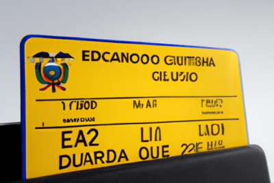 Tarjeta vehicular amarilla con emblema que plantea si se puede manejar con licencia caducada 2024 en ecuador