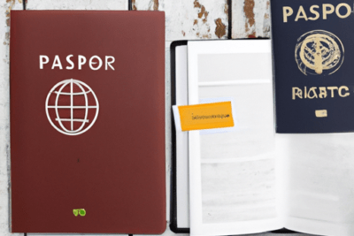 Dos pasaportes y un cuaderno abierto sobre una mesa rústica, imagen informativa para se puede viajar con el pasaporte caducado descubre todo lo que necesitas saber.