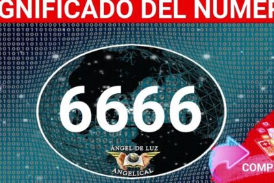 Diseño digital con el número 6666 sobre un globo conectado y texto que refiere al significado 6666.