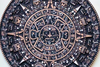 Disco circular tallado con rostro central y glifos radiales que sugieren significado emoji expresion emocional