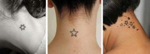 Tatuajes minimalistas de estrellas en el cuello que ilustran el simbolismo de un tatuaje de estrella significados y significados en diseños pequeños