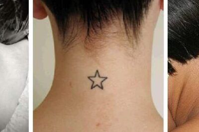 Tatuajes minimalistas de estrellas en el cuello que ilustran el simbolismo de un tatuaje de estrella significados y significados en diseños pequeños