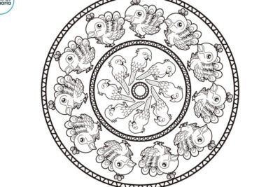 Mandala circular con motivos repetidos de aves estilizadas y patrones concéntricos, simbolismo y significado de la tortuga descubre su relevancia