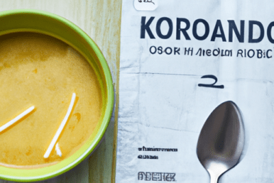 Bol de sopa cremosa junto a una cuchara y servilleta, ilustrando sopa knorr caducada que hacer cuando se te pasa la fecha de vencimiento