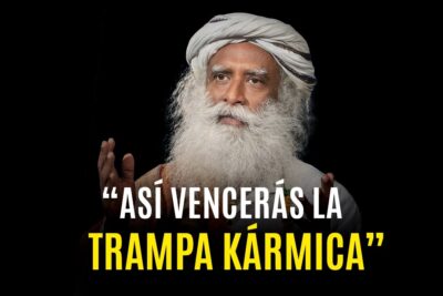 Retrato de un sabio con turbante y larga barba blanca junto al texto "Así vencerás la trampa kármica" t6arcll0Tug