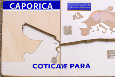 Tarjeta abierta con mapa de Europa en tonos azules y bordes desgastados, tarjeta sanitaria europea caducada que hacer y como evitar problemas.