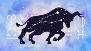 Silueta de toro con la constelación y símbolos zodiacales que representa tauro en la personalidad caracteristicas y significado 1.