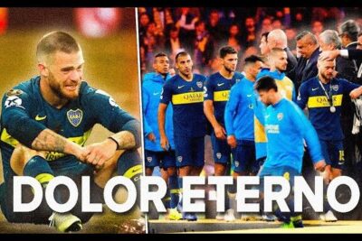 Jugadores y cuerpo técnico con uniformes azul y amarillo en actitud triste y abatida, todo lo que debes saber sobre el significado de xeneize.