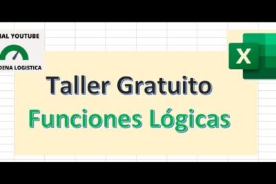 Banner que anuncia un taller gratuito sobre Funciones Lógicas en Excel con icono de Excel y fondo de hoja de cálculo