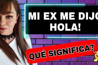Mujer junto a fondo de ladrillo morado y rótulos 'Mi ex me dijo hola' y 'Qué significa?', todo lo que debes saber sobre que significa hola en mensajes personales