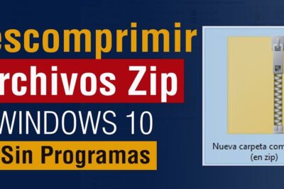 Banner que muestra cómo descomprimir archivos zip en Windows 10 y explica todo lo que debes saber sobre que significa zip.