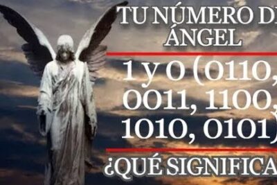 Estatua de ángel frente a un cielo dramático con texto sobre todo lo que necesitas saber sobre el significado de 0101.