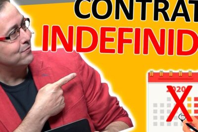 Presentador con chaqueta roja señalando texto y un calendario tachado que ilustra todo lo que necesitas saber sobre el significado de fijo discontinuo.
