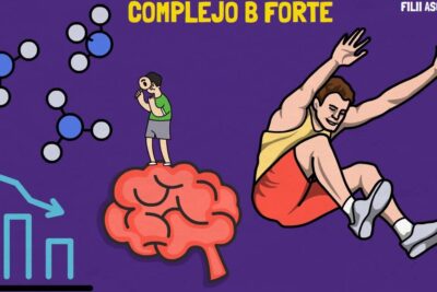 Ilustración con cerebro, estructuras moleculares, gráfico y deportista que representa todo lo que necesitas saber sobre que significa complejo
