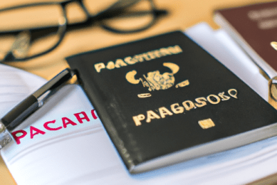 Pasaportes, gafas y cuaderno sobre una mesa que ilustran viajar con pasaporte caducado todo lo que necesitas saber