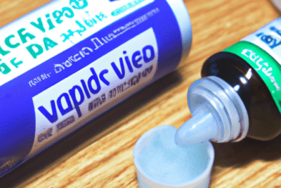 Envase y tapa de pomada azul abierta sobre superficie de madera vicks vaporub caducado es seguro usarlo cual es la efectividad