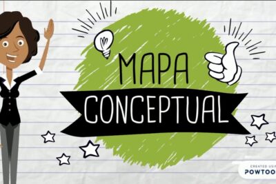 Ilustración de mapa conceptual con fondo de papel rayado, presentadora y símbolos de idea y aprobación, vnxQG8uebY 2.