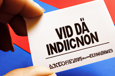 Mano sosteniendo una tarjeta blanca con texto impreso sobre fondo rojo y azul que sugiere votar con dni caducado es posible