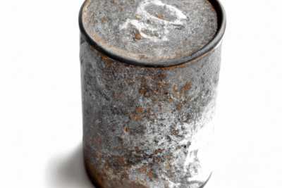 Lata metálica oxidada que plantea la duda zinc caducado es seguro usarlo